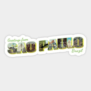 Greetings from Sao Paulo in Brazil Vintage style retro souvenir Sticker